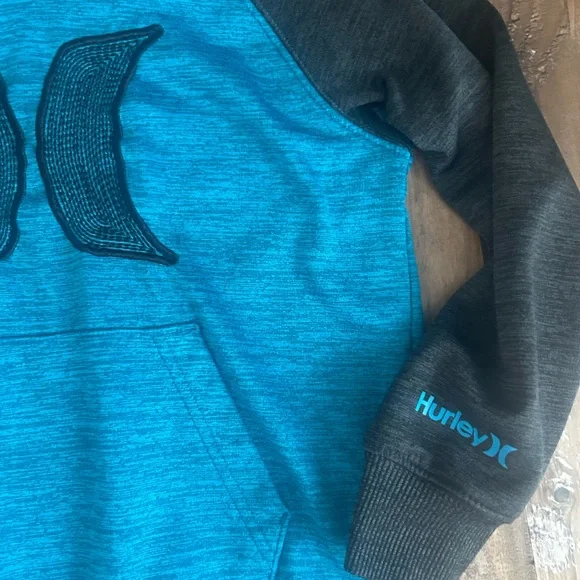Hurley Kids Teal and Charcoal Hoodie - Picture 3 of 4